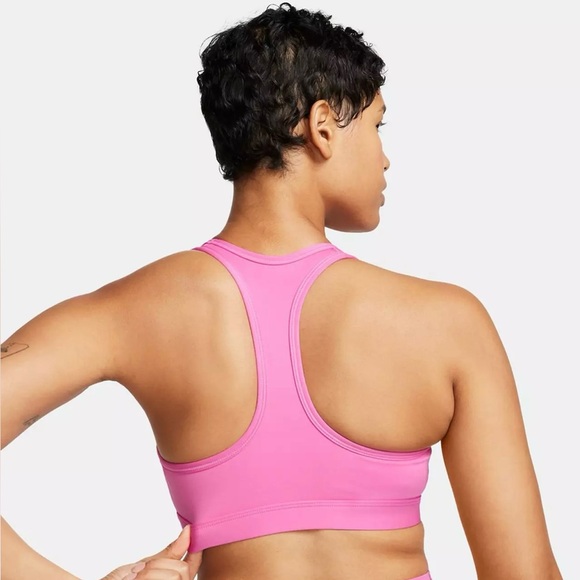 Nike Swoosh Medium Support Padded Sports Bra, Pink, Size L - Picture 2 of 6